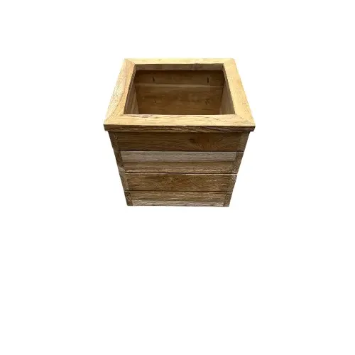 [POTTECCAR40] BAC EN TECK CARRE 40CM