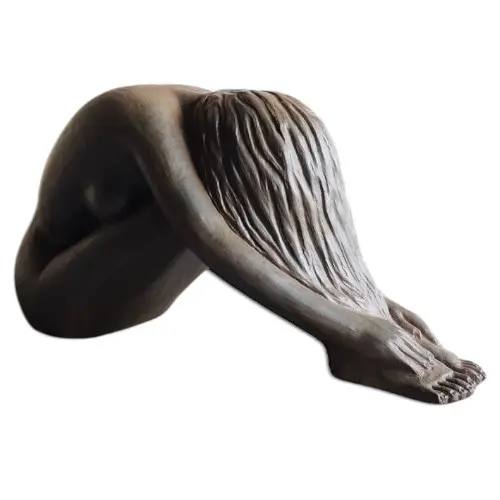 [STAFEMASS110MAR] STATUE FEMME ASSISE MARRON