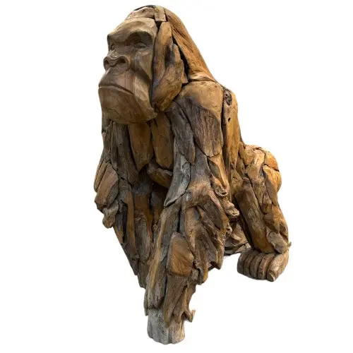 [STAGOR140] STATUE GORILLE TECK 140 CM