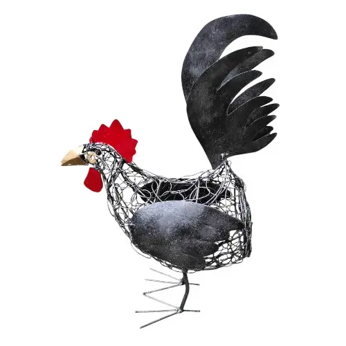 [DECMETCOQ40] DÉCO POULE MÉTAL 40 CM