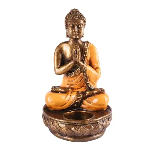 [INTBOUBOU18ORA] BOUGEOIR BOUDDHA 18 CM ORANGE