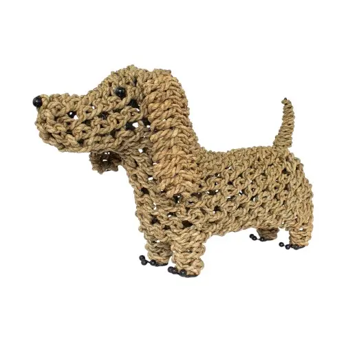 [INTANICHIJON30] DECO CHIEN EN JONC DE MER 30X40 CM