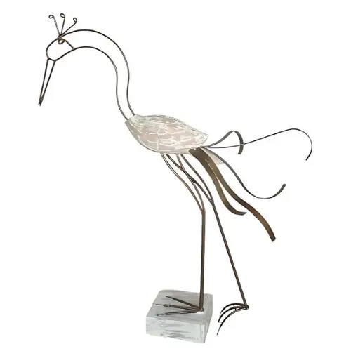 [INTANIHER90] DECO HERON EN BOIS & METAL